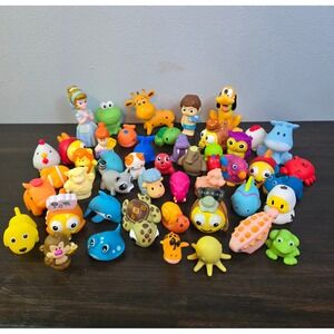 Large Lot Rubber Bath Toys Animals Disney Cinderella Pluto Sea Creatures